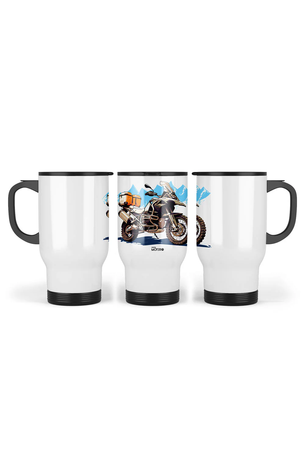 1 Termo acero con asa de plástico negro, capacidad de 16 oz Diseño 152